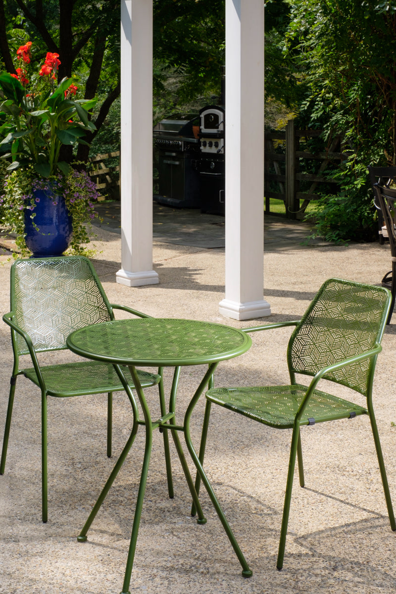 Alfresco Martini Iron Round Bistro Table Moss 23.75"