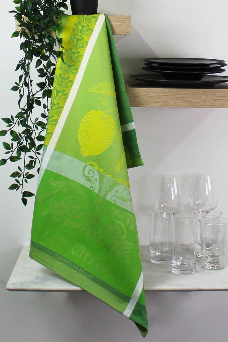 Garnier-Thiebaut Citron Cotton Kitchen Towel  22"x 30" Zeste
