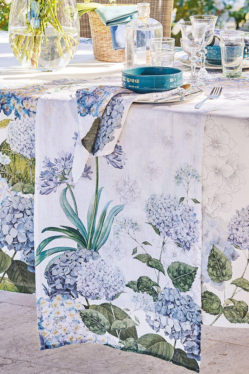 Garnier-Thiebaut Tablecloth Jardin De Bretagne Bleu Napkin
