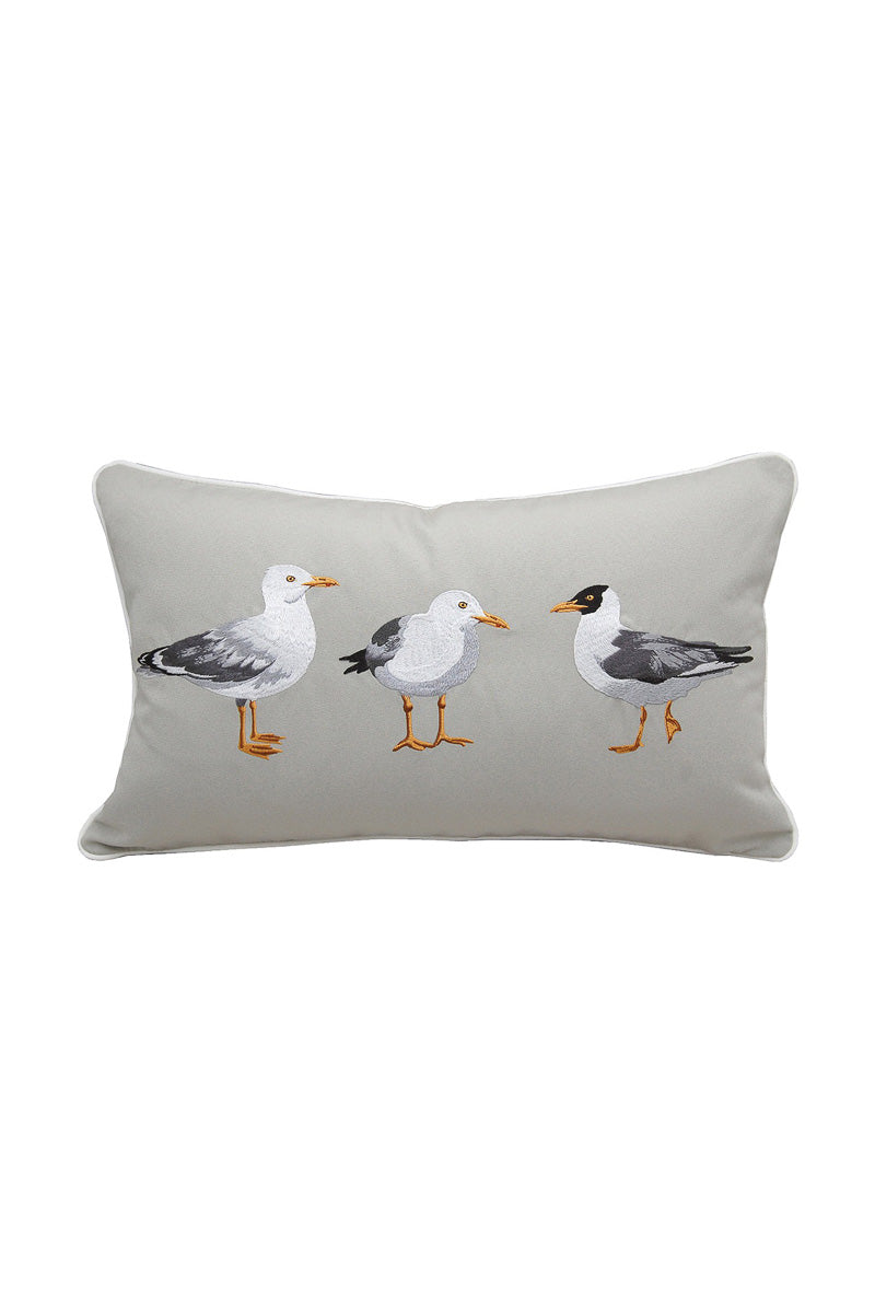 Seagull Flash Mob Lumbar Pillow