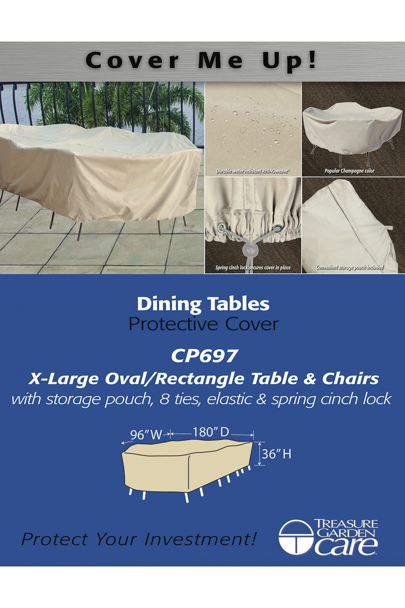 Treasure Garden Oval/Rectangle Table & Chair Protective Cover Extra Large