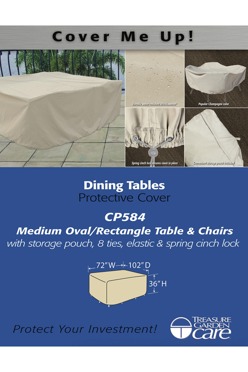 Treasure Garden Oval/Rectangle Table and Chair Protective Cover Medium