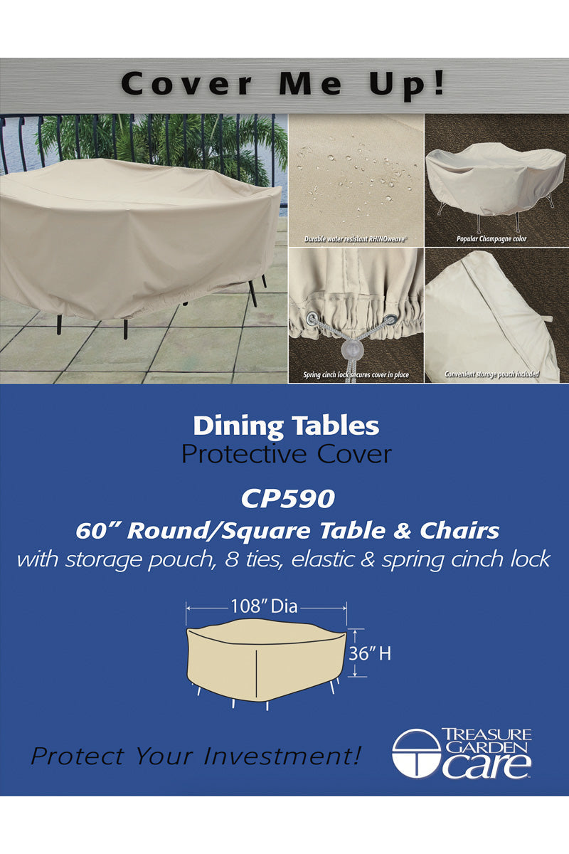 Treasure Garden Table/Chair Protective Cover 60" Round