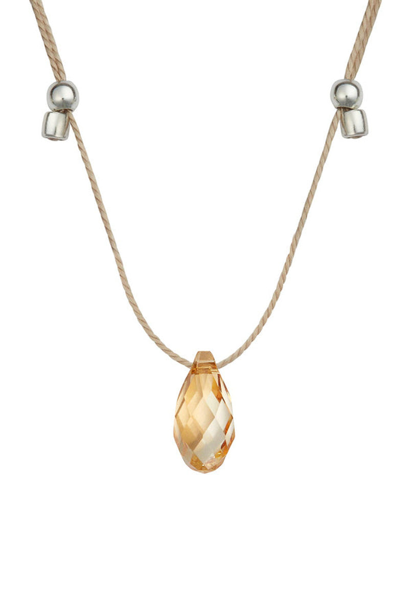 &Livy Hyevibe Crystal Slider Necklace Gold Shade Gold