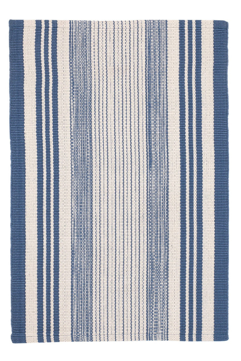 Dash & Albert Quincy Stripe Denim Handwoven Indoor/Outdoor Rug 3x5