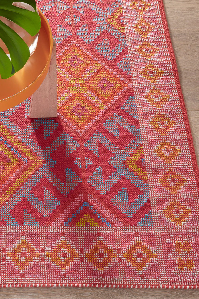 Dash & Albert Valencia Kilim Handwoven Indoor/Outdoor Rug 3x5 Spice