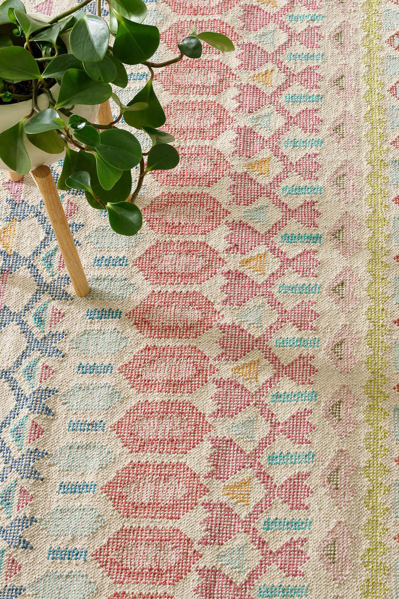 Dash & Albert Stony Brook Hand Loom Knotted Cotton Rug 2x3 Multi