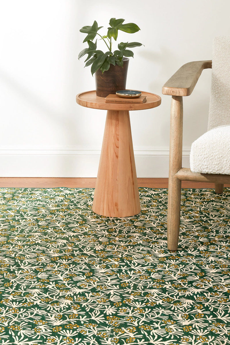 Dash & Albert Winter Pinecone Green Machine Washable Rug 5' x 8'
