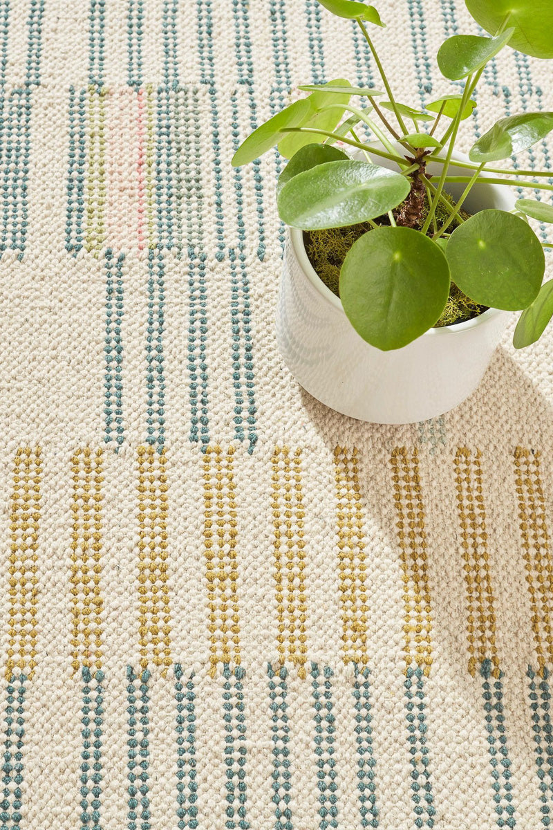 Dash & Albert Gemma Juniper Hand Loom Knotted Cotton Rug 2x3