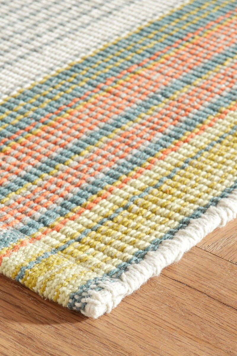 Dash & Albert Sloane Stripe Sprout Handwoven Cotton Rug 2x3