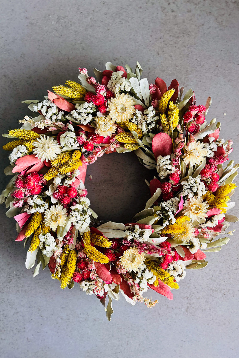 Peony Garden Dried Wreath Pink 18*