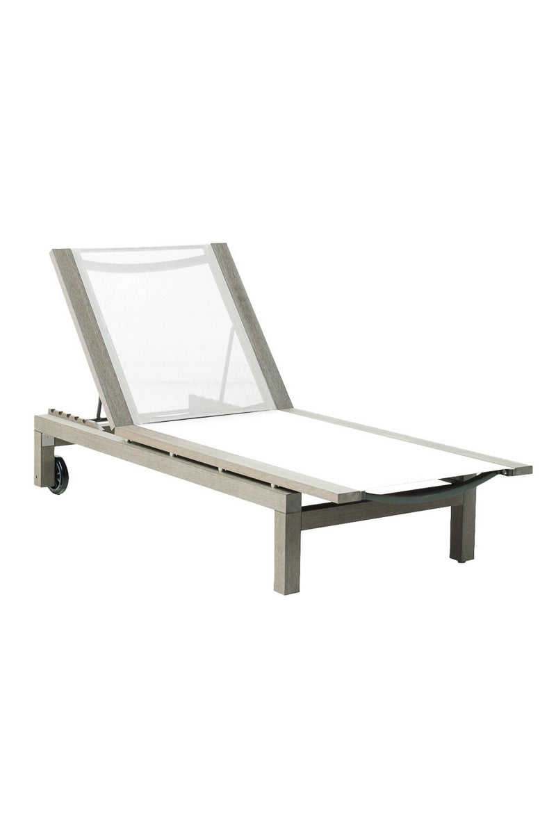 Alfresco EverTeak Adjustable Phifer Sling Chaise Lounge with Wheels