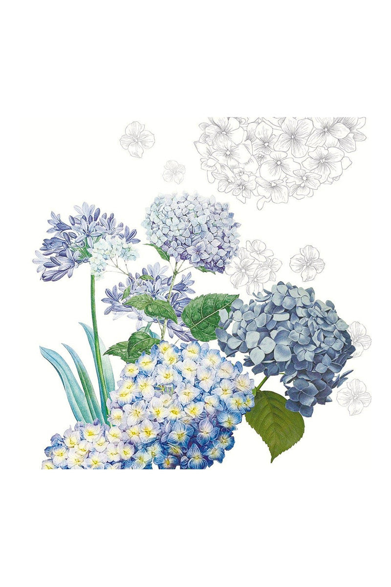 Garnier-Thiebaut Tablecloth Jardin De Bretagne Bleu Napkin