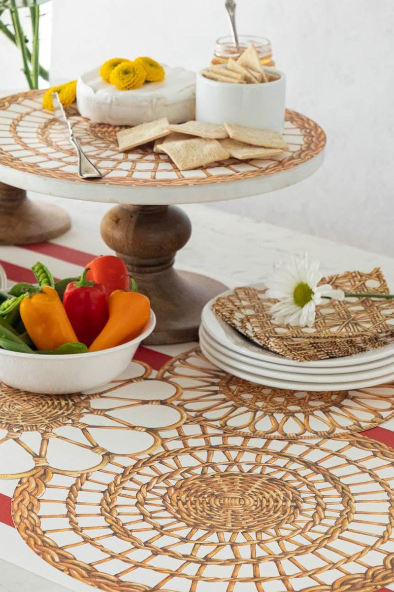 Hester & Cook Rattan Weave Serving Papers Pack of 18