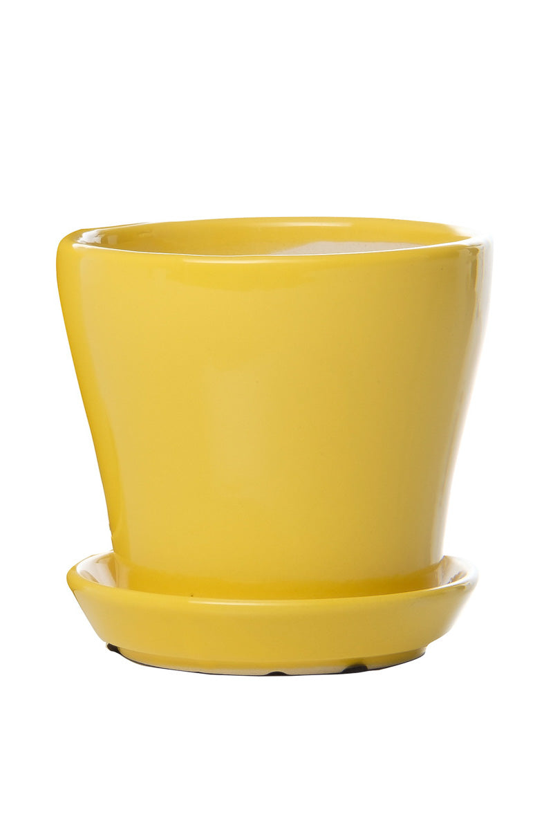 Alfresco Cosmopolitan Petits Pot with Saucer 6" Sunny