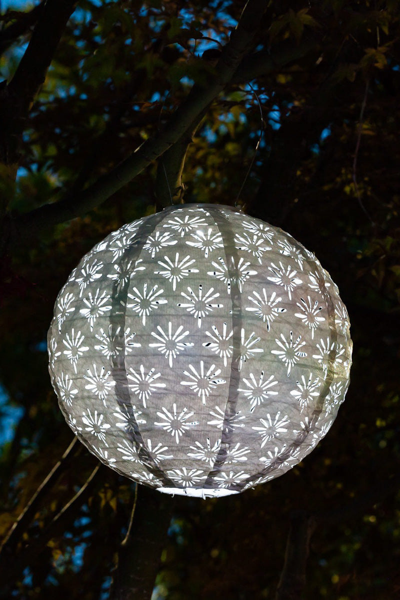 Soji Stella Globe Deco Solar Lantern 12" White