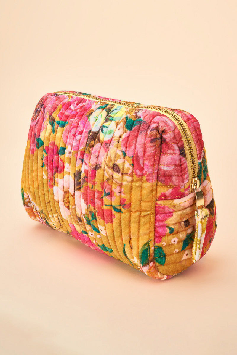 Powder Design Quilted Washbag Impressionist Floral Mustard