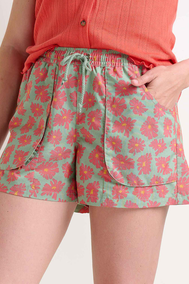 Toad & Co Women's Boundless Pull-On Short Extra Small Sagebrush Zinnia Print