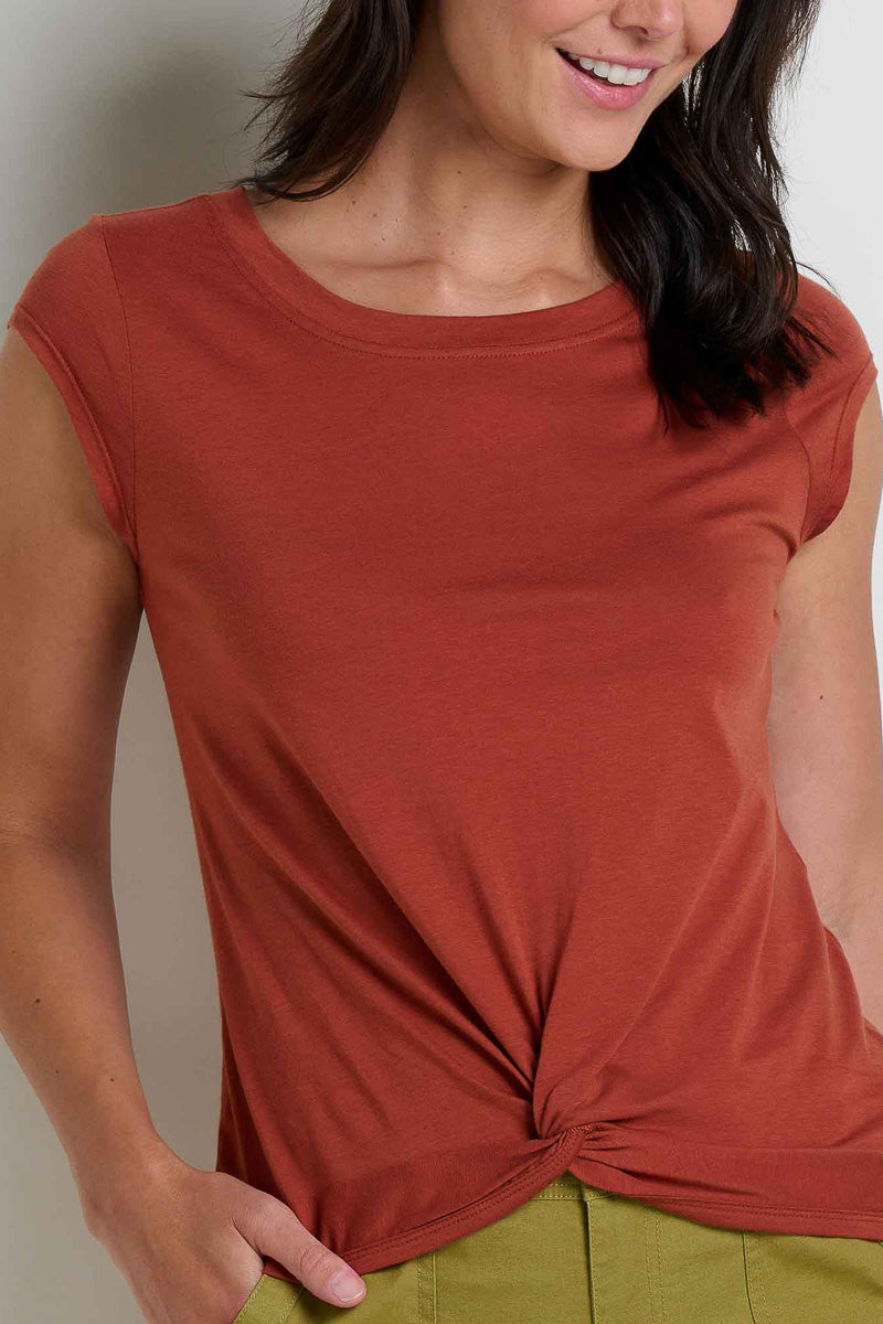 Toad & Co Women's Anza Short Sleeve Shirt Extra Small Cinnamon