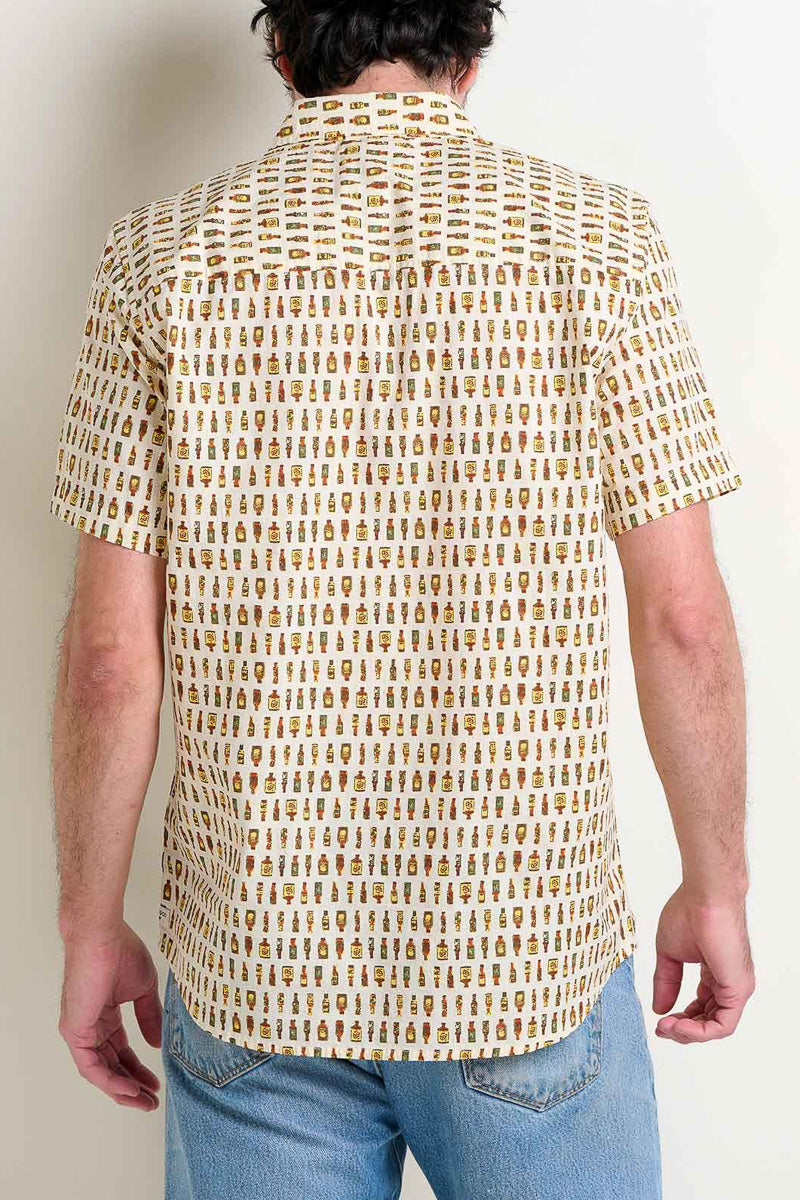 Toad & Co Men's Fletch Short Sleeve Shirt Hot Sauce Print Extra Large Umber