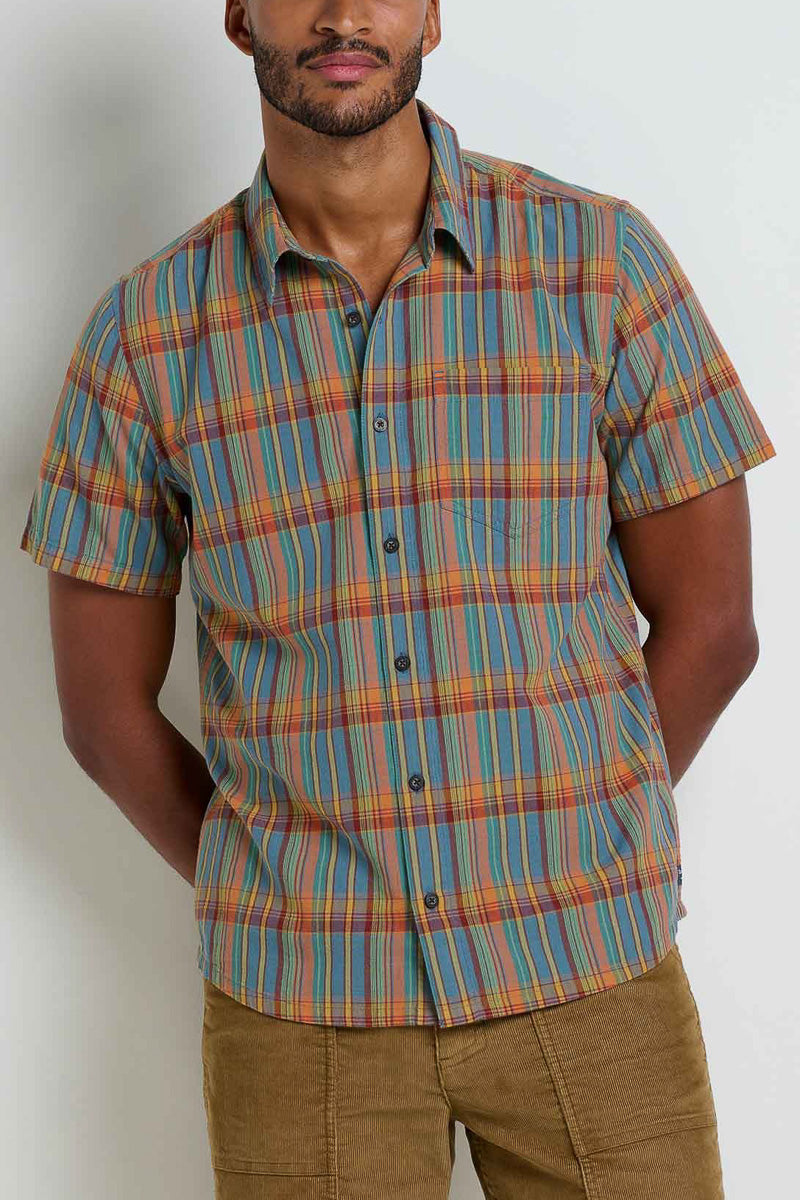 Toad & Co Men's Airscape Short Sleeve Shirt Extra Large North Shore Plaid