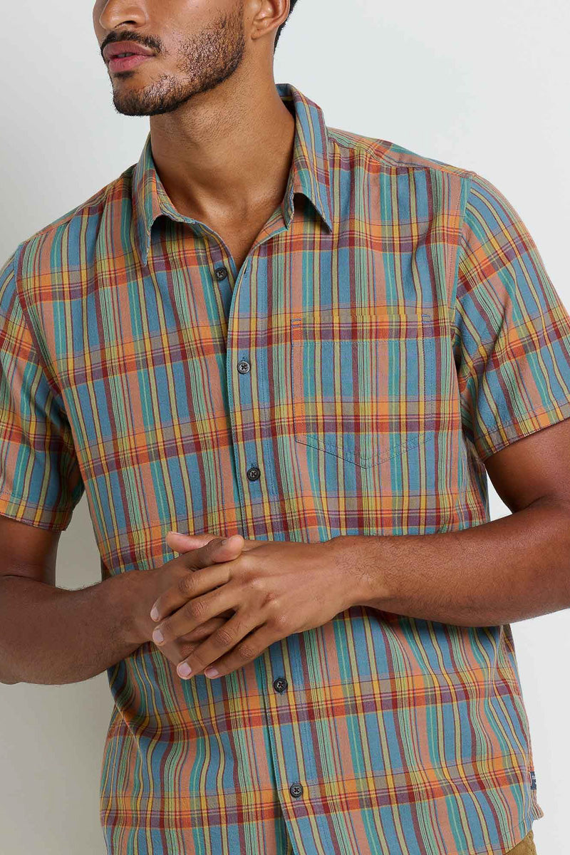 Toad & Co Men's Airscape Short Sleeve Shirt Small North Shore Plaid