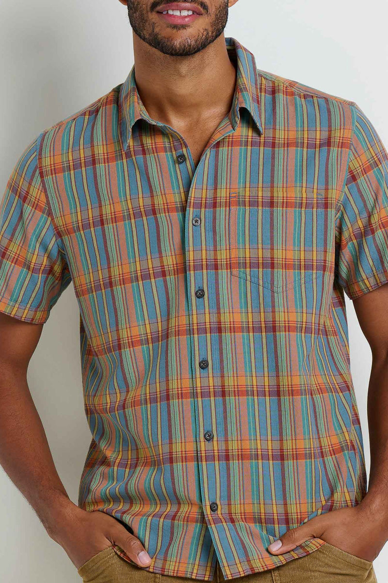 Toad & Co Men's Airscape Short Sleeve Shirt Small North Shore Plaid
