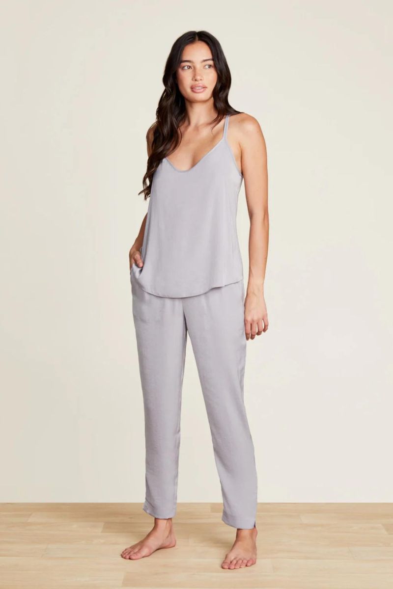 Barefoot Dreams Satin Tank & Pant Set Large Dove