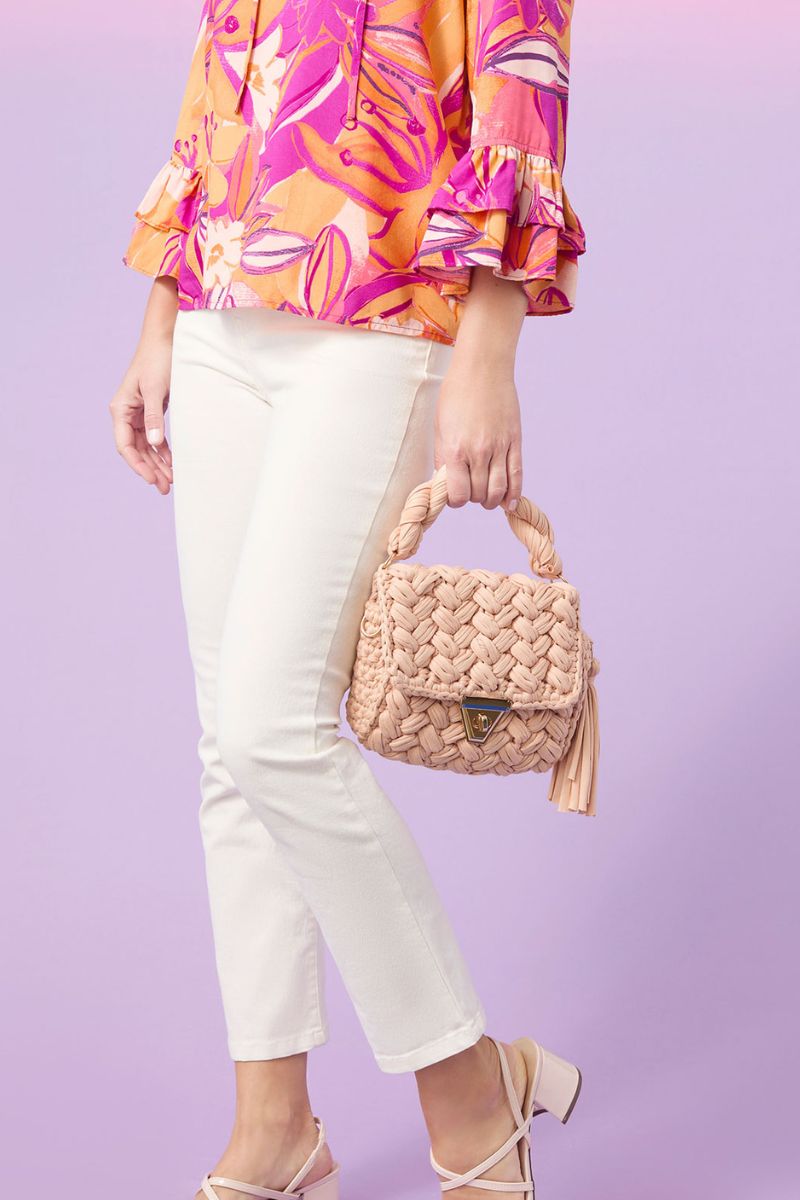 Lucinda Braided Crossbody Soft Blush