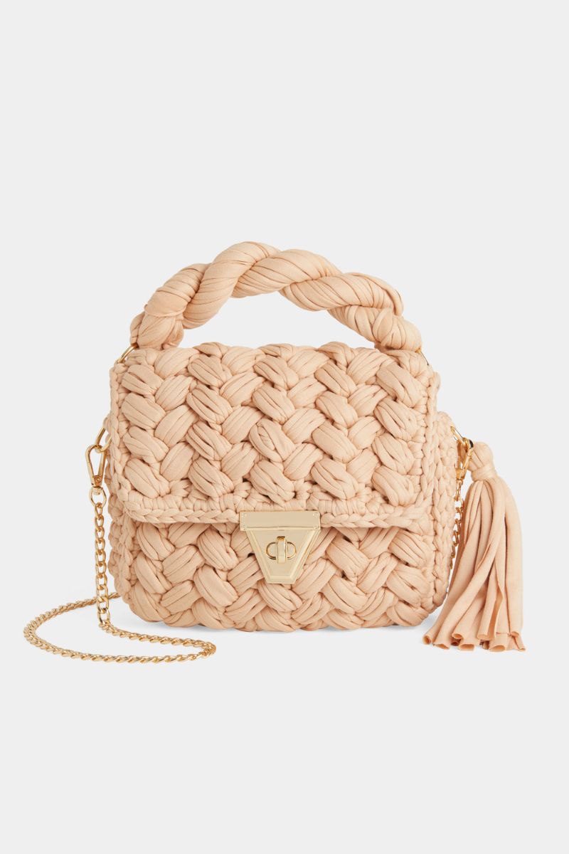 Lucinda Braided Crossbody Soft Blush