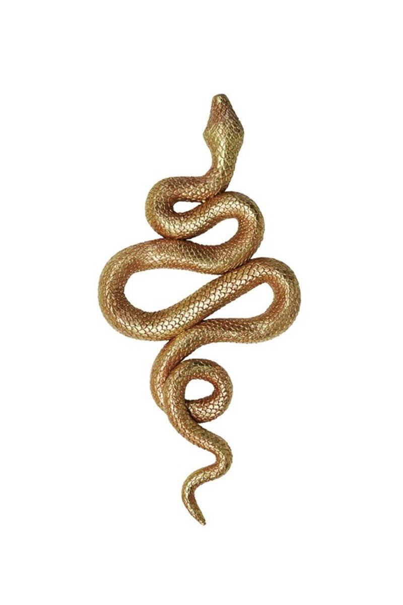 Resin Snake Wall Decor Gold Finish