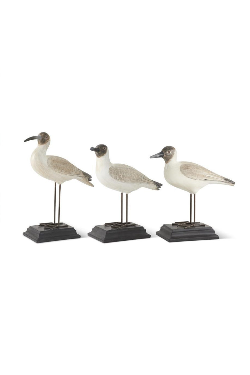 Seagull with Metal Legs on Black Base 11.75" Cream and Brown