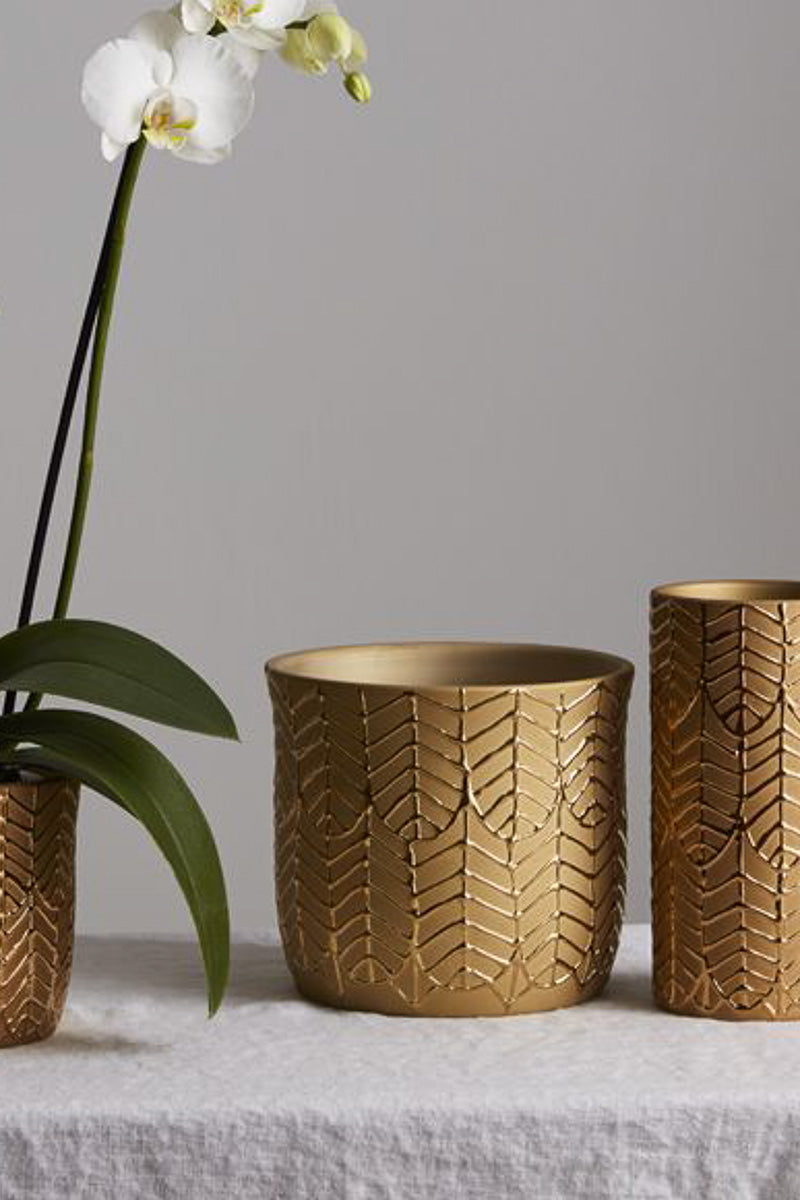 Aurum Textured Pot 7"x 6.25"