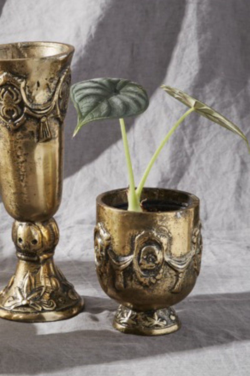 Agatha Footed Pot 5.5" Antique Gold