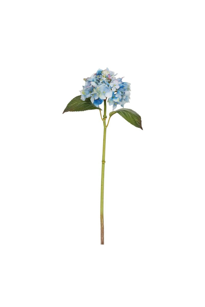 Faux Hydrangea Stem 18" Light Blue
