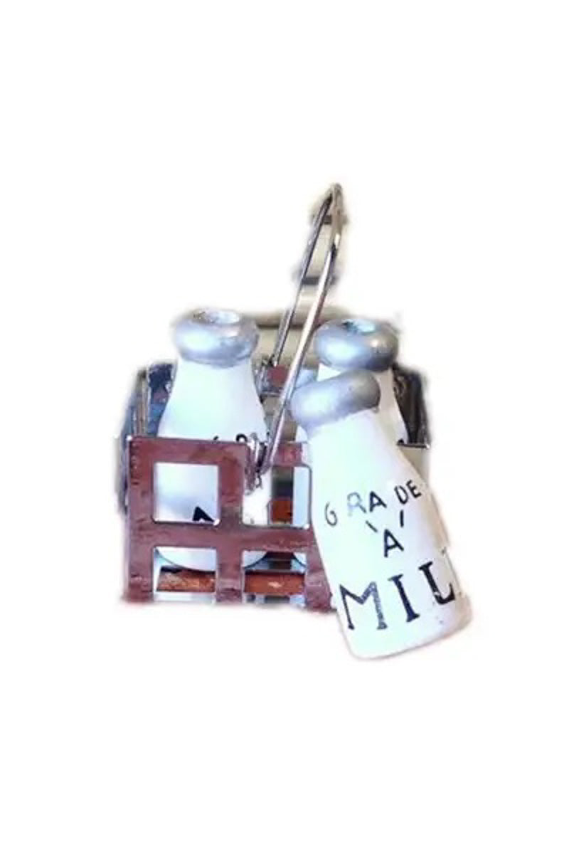 Fairy Garden Mini Galvanized Milk Drink Caddy