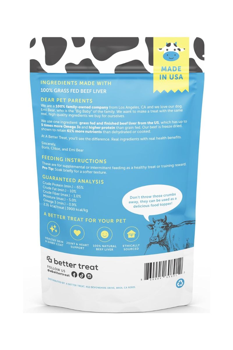 A Better Treat Freeze Dired Beef Liver 3 Oz