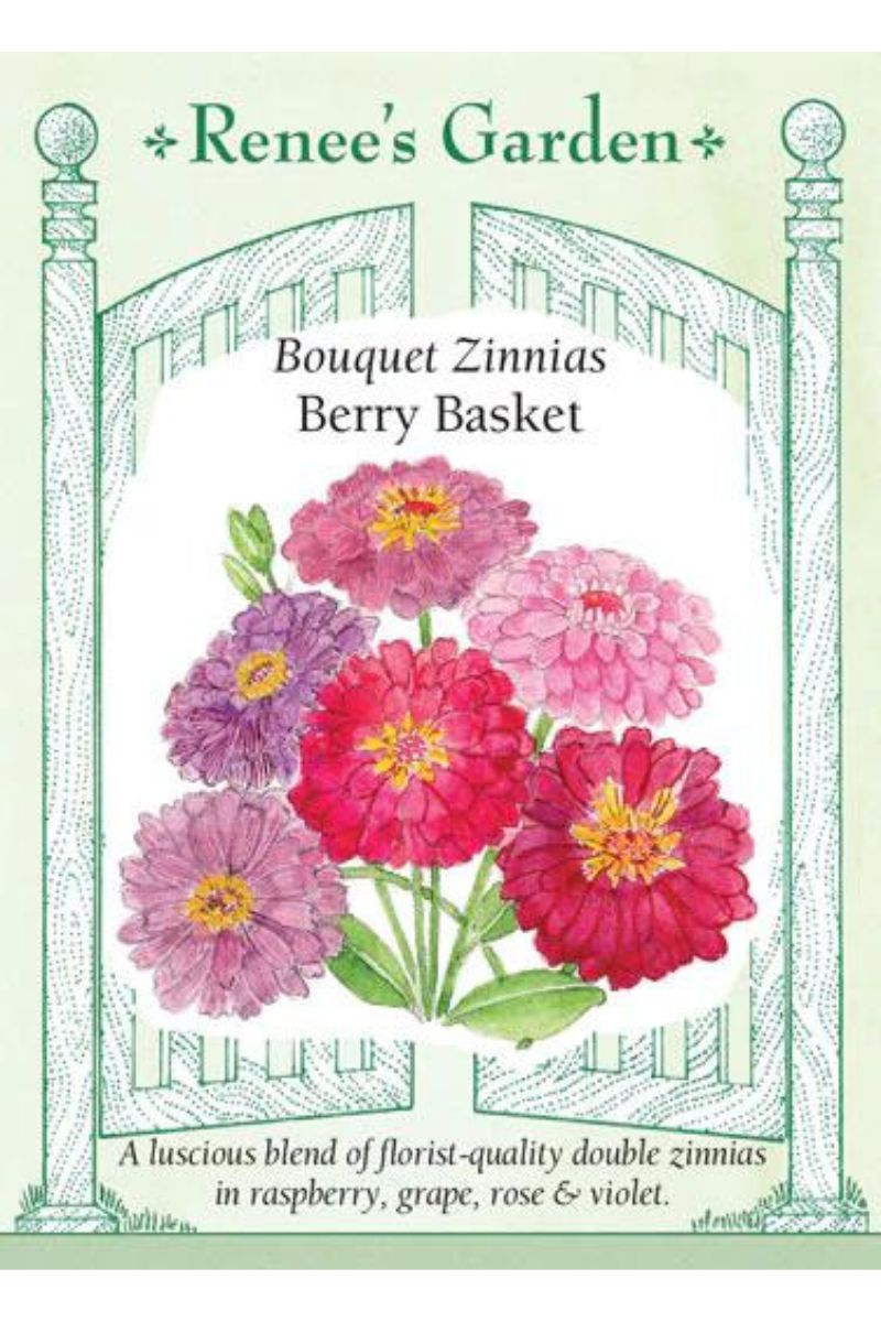 Renee's Garden Bouquet Zinnias Berry Basket Seeds