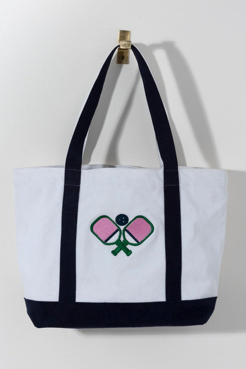 Shiraleah Pickleball Paddles Ivory Tote