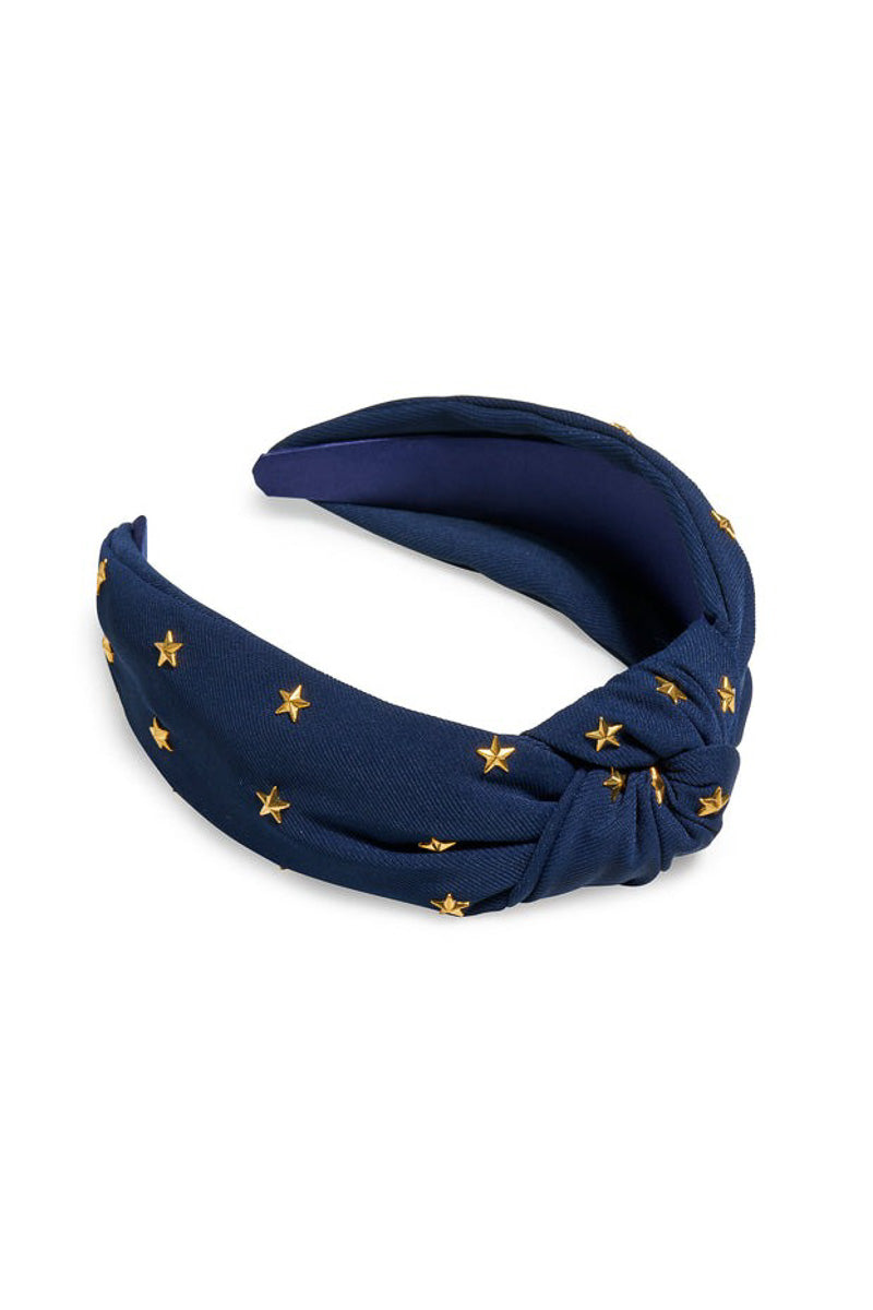 Shiraleah Stars Knotted Headband Navy