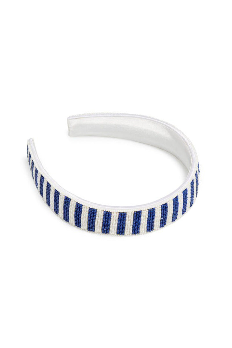 Shiraleah Beaded Stripe Headband Navy