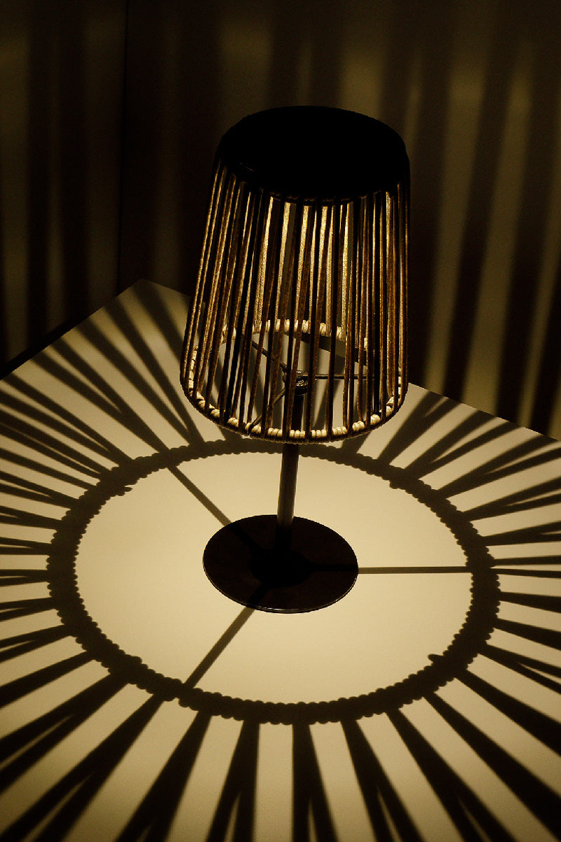 Lumineo Solar Table Light w/Wicker Shade