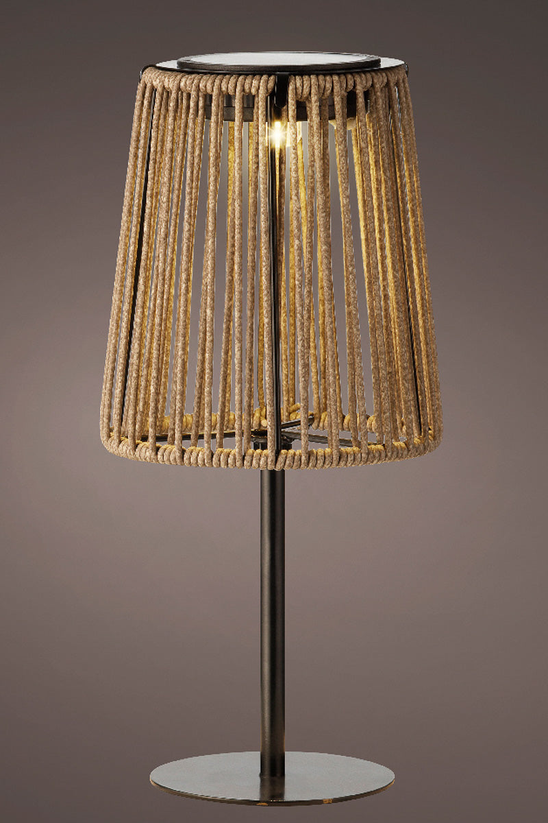 Lumineo Solar Table Light w/Wicker Shade