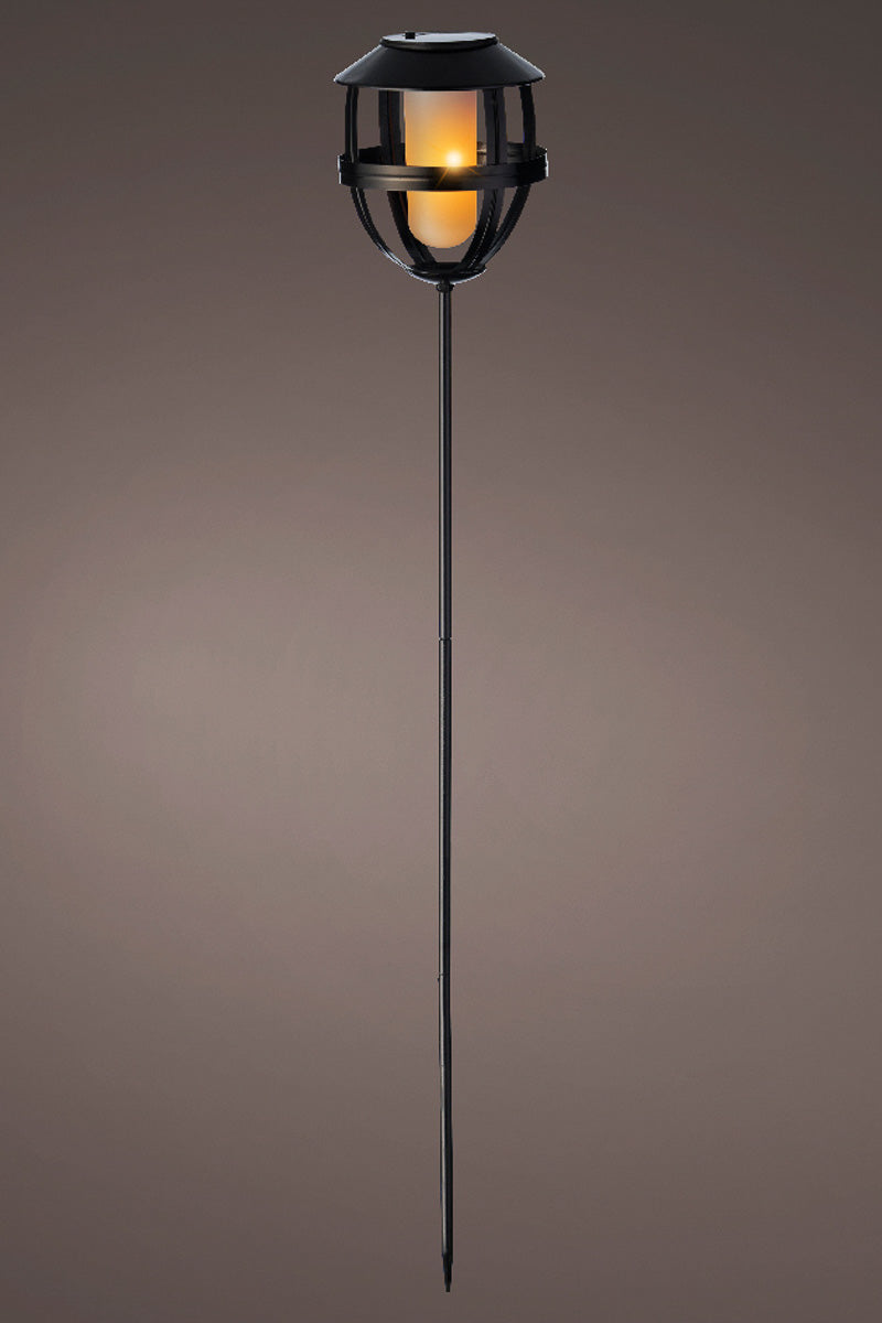 Lumineo Solar Metal Torch On Pole Fire Flame