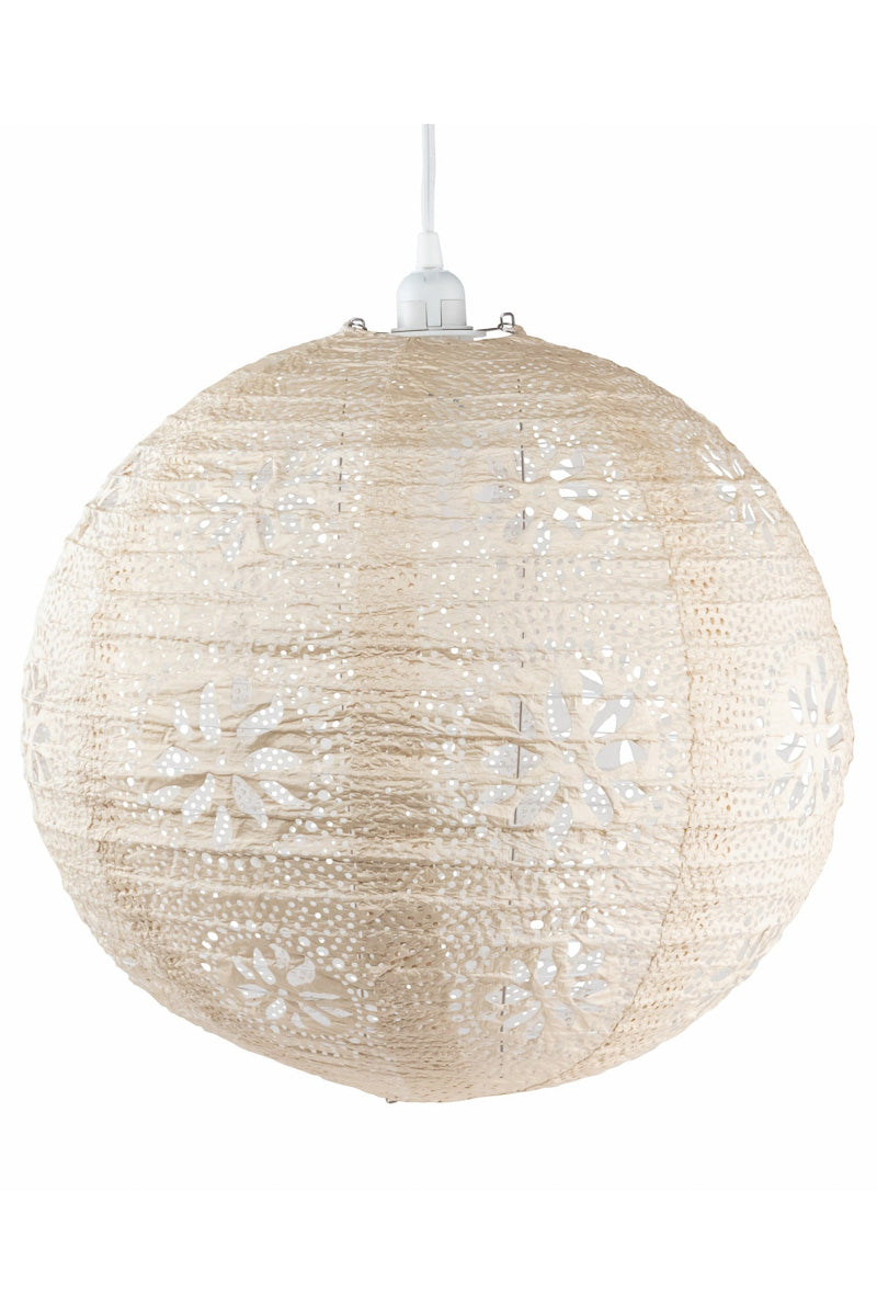 Soji Stella Nova Globe Boho Solar Lantern 18" Pearl