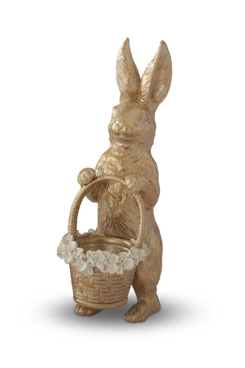 Easter Bunny with Basket 17" Gold