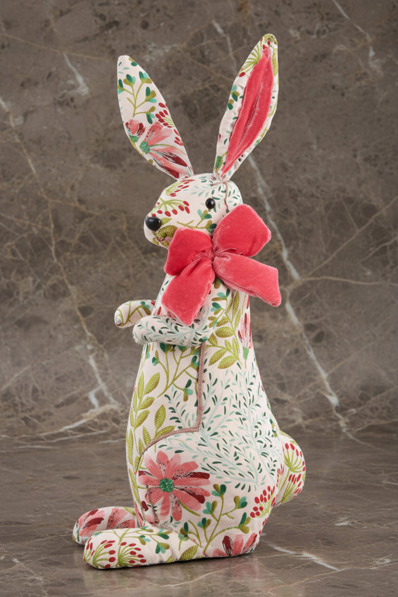 Bunny with Bow 22" Pink & Green