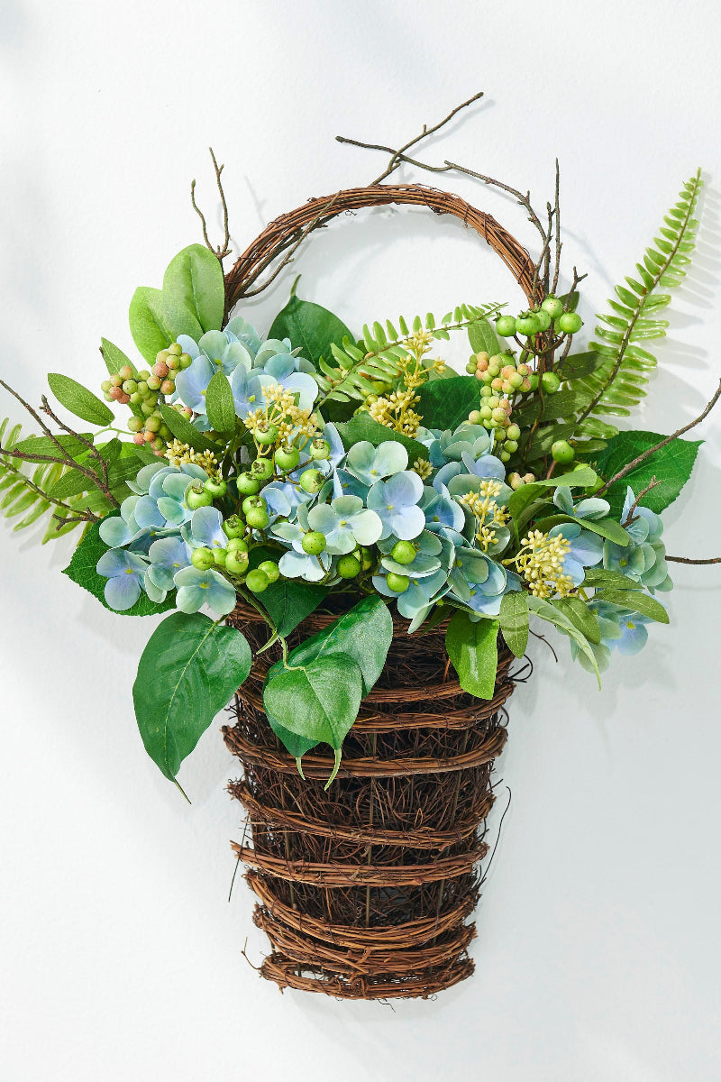 Faux Garden Society Premade Wall Basket 23"