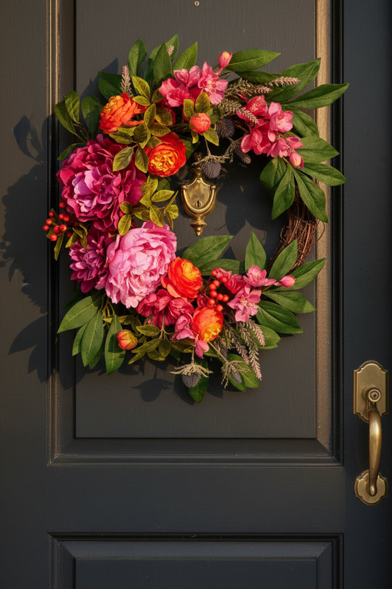 Faux Floral Wreath 24" Mixed