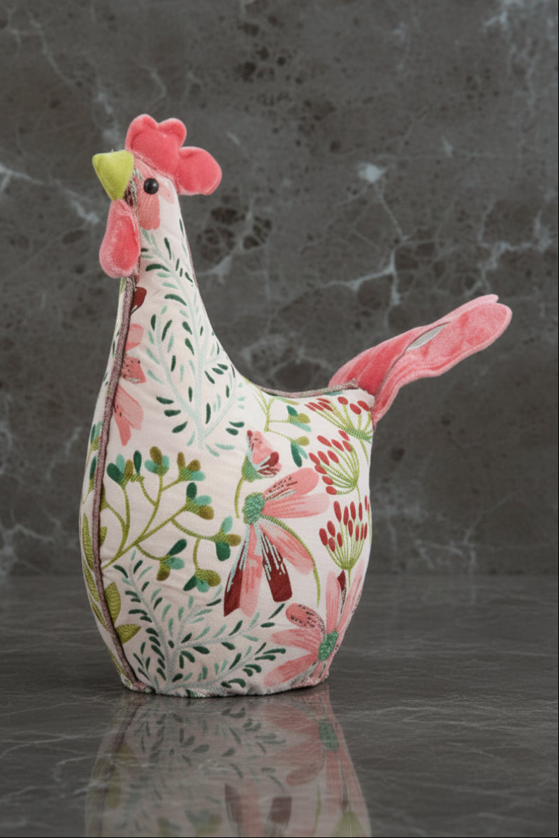 Hen Large 7.5" Pink & Green